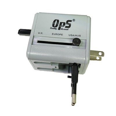 OPS universal Travel Adaptor with 2 USB 2000mA OPS995B